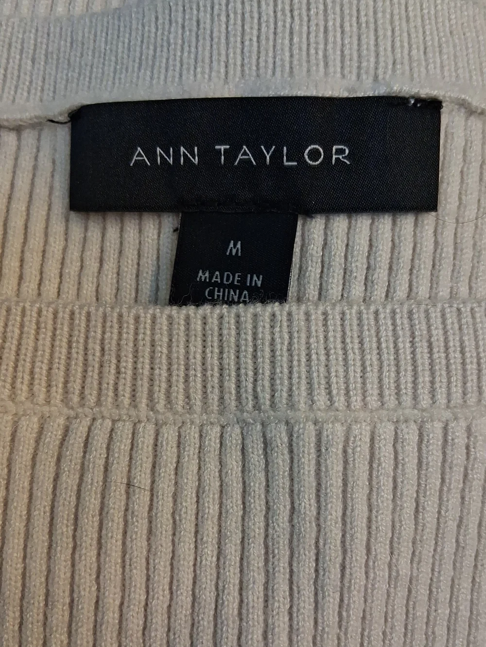 Ann Taylor CREAM Ribbed SWeater NWT